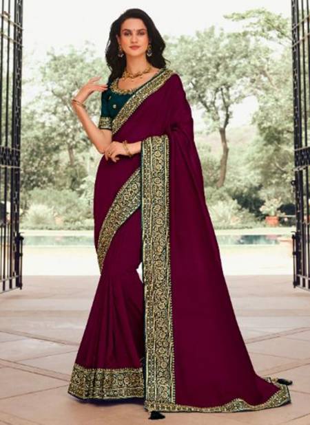 Wine Colour Kavira 4 Heavy Festive Wear New Designer Saree Collection 1002